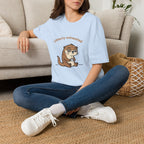 Otterly Exhausted — Funny Tired Otter Coffee T-Shirt | Cute Pun Graphic Tee