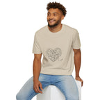 It's Complicated — Minimalist Tangled Earphones Heart T-Shirt | Music Lover Line Art Tee