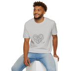 It's Complicated — Minimalist Tangled Earphones Heart T-Shirt | Music Lover Line Art Tee