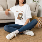 Otterly Exhausted — Funny Tired Otter Coffee T-Shirt | Cute Pun Graphic Tee