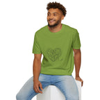 It's Complicated — Minimalist Tangled Earphones Heart T-Shirt | Music Lover Line Art Tee
